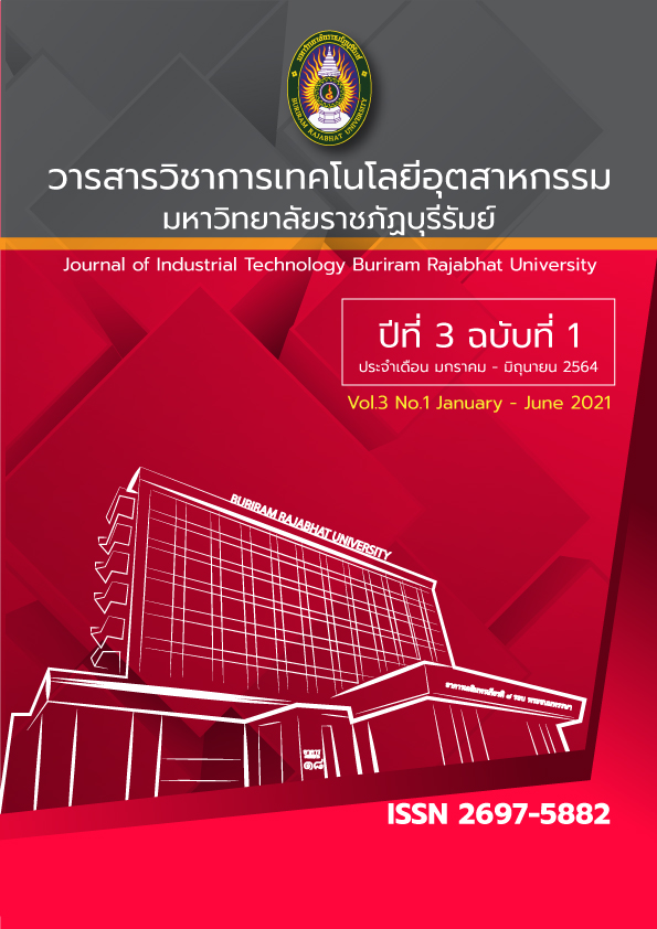 					View Vol. 3 No. 1 (2021): ปีที่ 3 ฉบับที่ 1 (2564) : Journal of Industrial Technology Buriram Rajabhat University
				